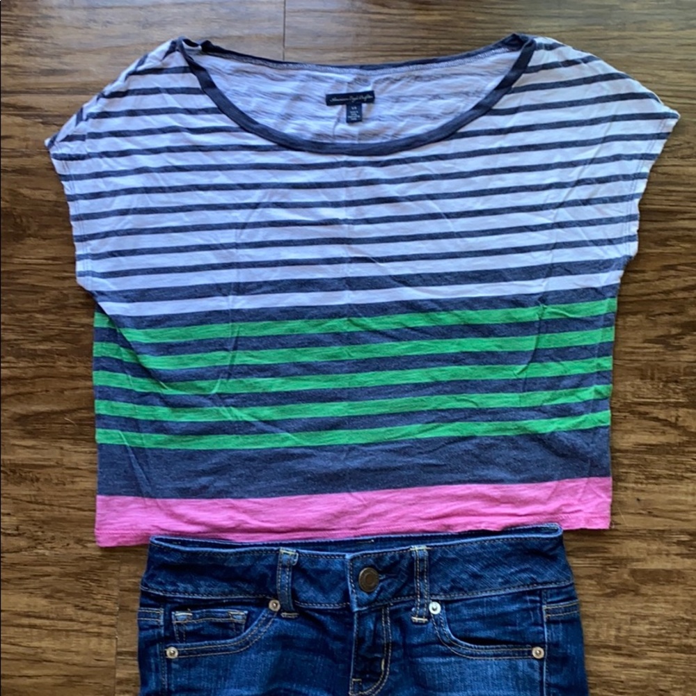 American Eagle striped tee